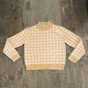 Heartloom Light Pink and Tan Patterned Sweater